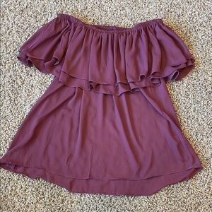 Wishlist Off-Shoulder Plum Blouse